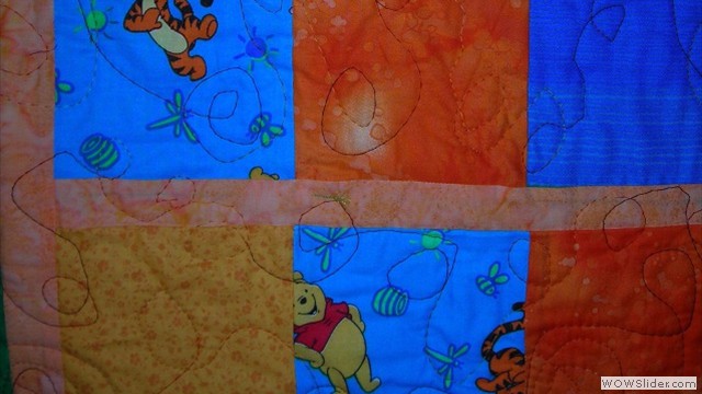 Close up of Tigger quilt