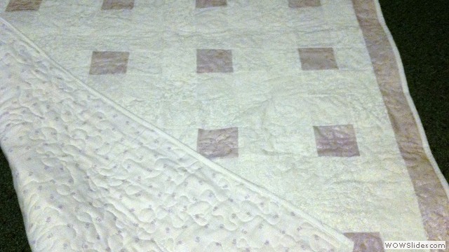 Stippling of Baptism quilt